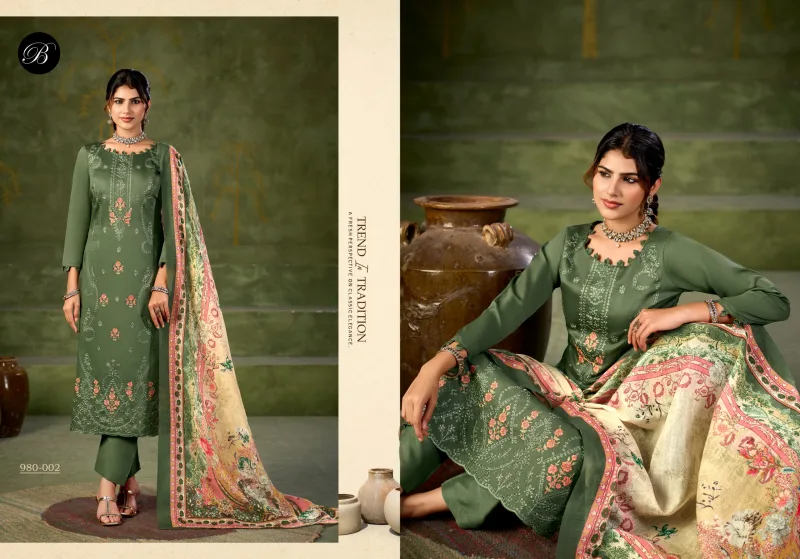 Zarqash Vol 18 By Belliza Jam Cotton Embroidery Dress Material